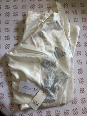 Satin Bridal Robe with Lace Trim